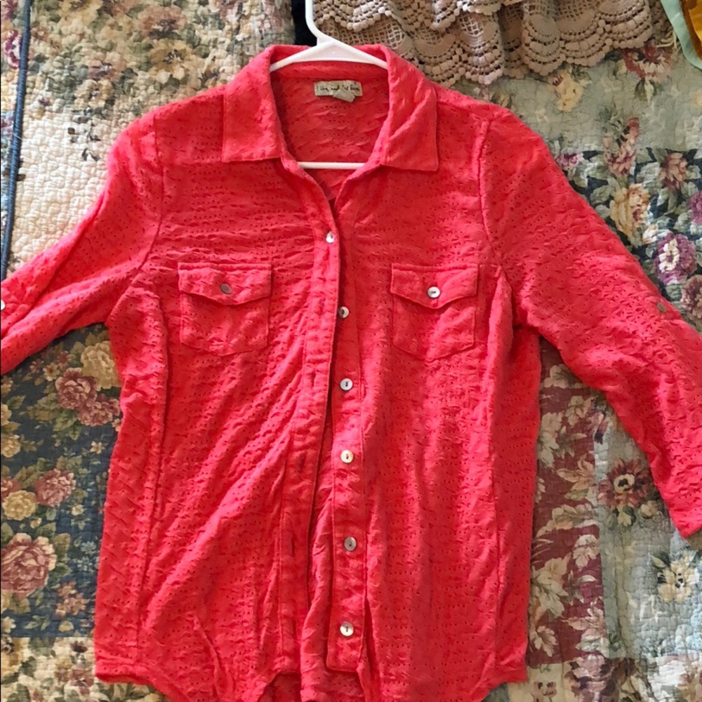 Pink button up